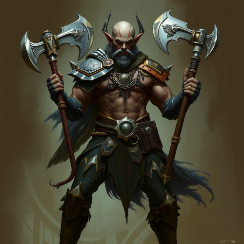 The Muscular Dark Elf Fighter's Full Body Portrait