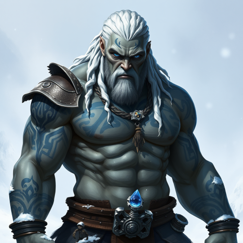 The Muscular Goliath with White Dreadlocks in Snow