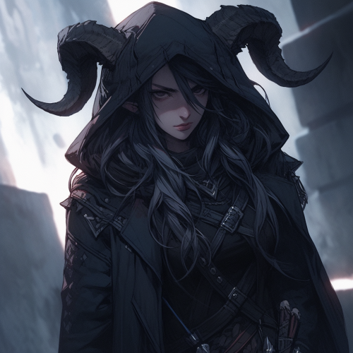 The Mysterious Tiefling Assassin in Dim Light