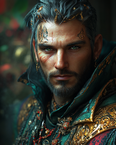 The Mystic Dragon Fantasy RPG Male Model Portrait