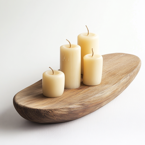 The Oval Wooden Board for Elegant Candle Arrangement