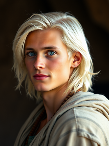 The Peaceful Tribal Man with Piercing Blue Eyes