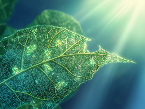 The Photosynthesis Process in a Green Leaf