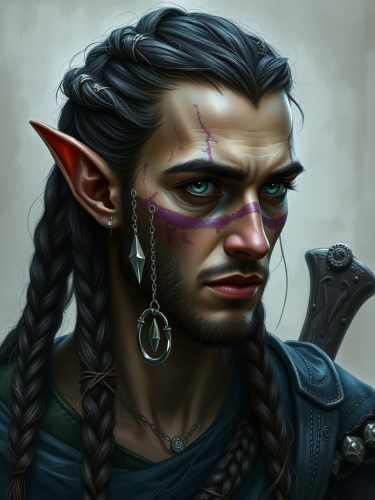 The Pierced Dark Elf Druid with Heterochromic Eyes