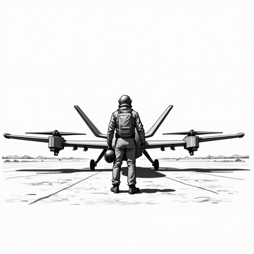 The Pilot Posing with eVTOL in a Desert