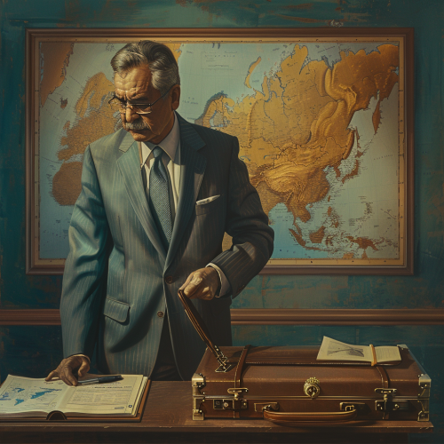 The Political Leader Packing the Suitcase.