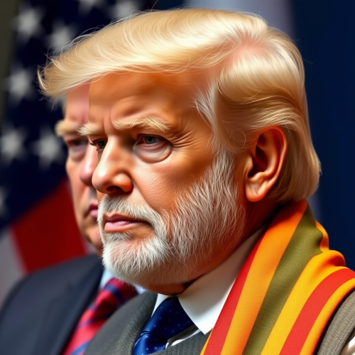 The Prime Minister Modi with Trump's Hair