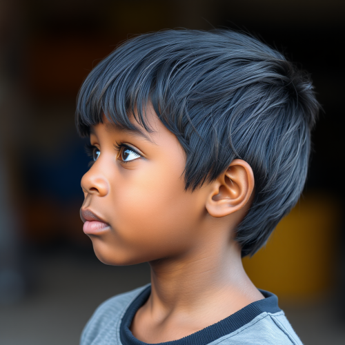 The Profile of a Bright-Eyed African American Boy