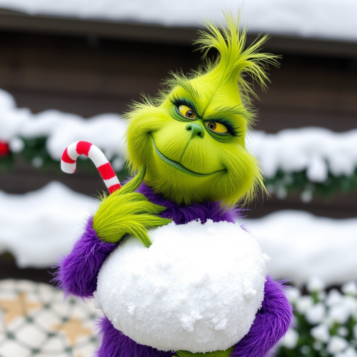 The Purple Grinch Holding Something