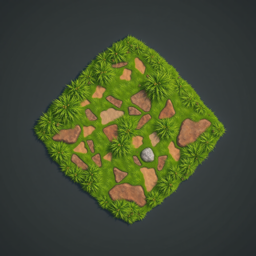 The Realistic Grass and Rock Game Tiles