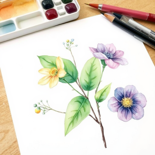 The Realistic Watercolour Botanical Illustration