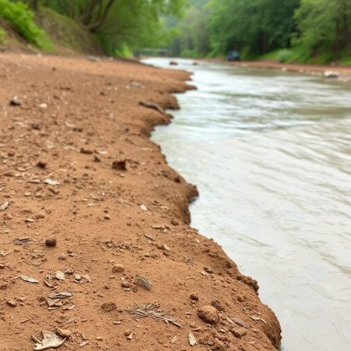 The River Flowing Through a Dirt Bank