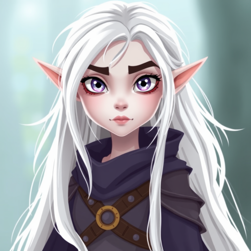 The Rogue Elf with Pale Purple Eyes Cartoon The Rogue Elf with Pale Purple Eyes Cartoon