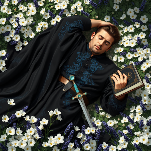 The Serene Knight in Ottoman Garb Amidst Flowers