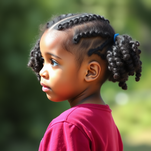 The Side Profile of a Bright-Eyed African American Girl