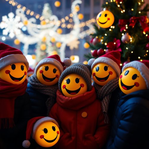 The Smiley Emojis Celebrating Christmas