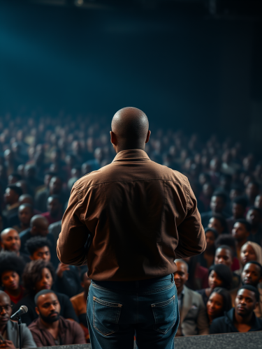 The Speaker Addressing a Massive Black Crowd
