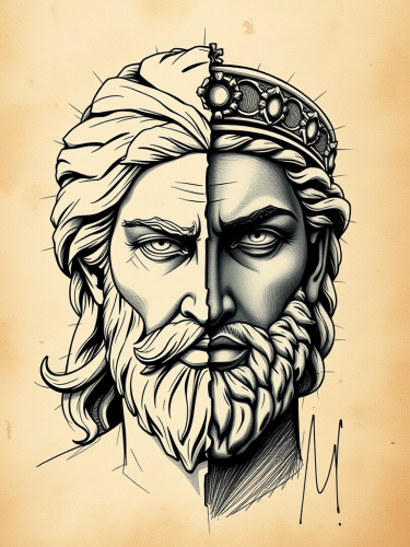 The Split Plaster Head: Zeus and King David Art