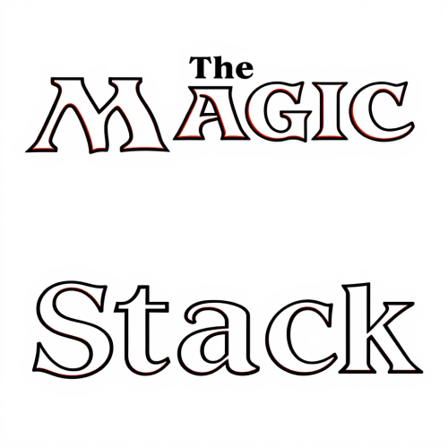 The Stack in Magic Font on White Background.