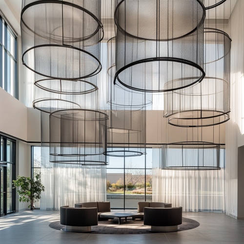 The Striking Circular Metal Ceiling Installation