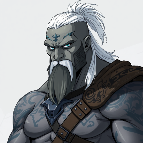 The Strong Goliath in Anime Style with Armor