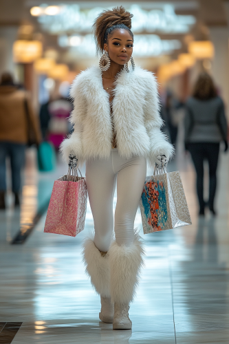 The Stylish Woman Shopping at the Mall