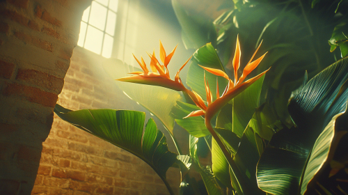 The Vibrant Bird of Paradise Reaching for Ceiling