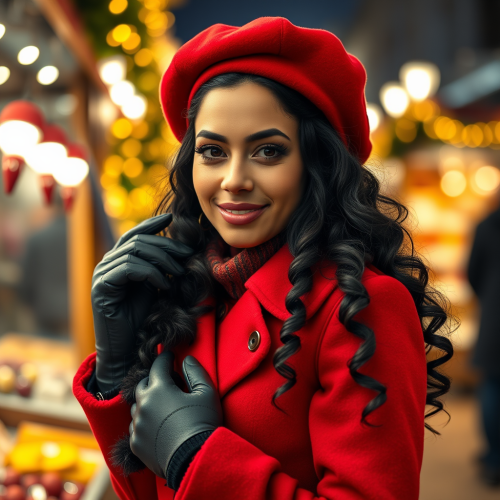 The Woman in Red at Bernard's Christmas Market