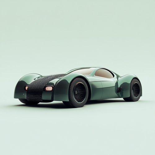 The futuristic car with art nouveau influence