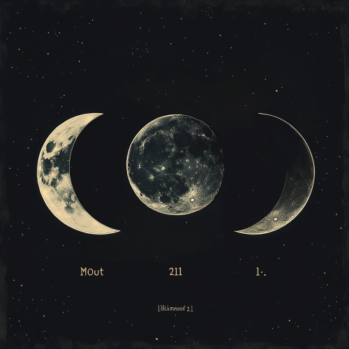Three Moon Phases in Mystical Setting
