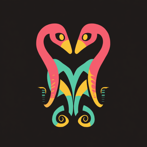 Three-headed hydra logo in 80s colors.