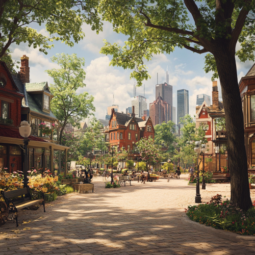 Toronto in 1900s, imaginative, realistic, photographic, old houses.