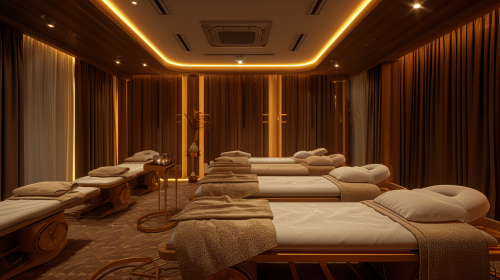 Tranquil Spa Massage Room with Indirect Lighting
