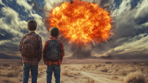 Two teenage boys explore nuclear explosion aftermath