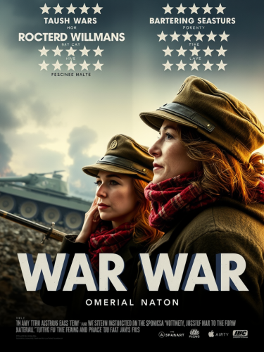 Two women in war outfits starring at battlefield.