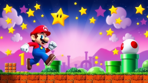 Various Super Mario backgrounds for PowerPoint presentation