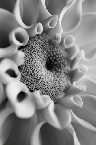 Vibrant Dahlia Center in High Detail Close-Up