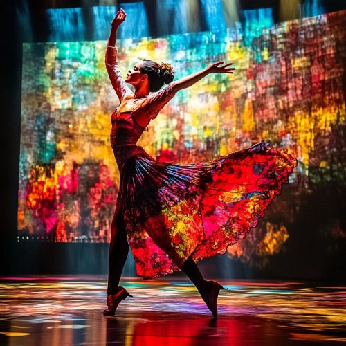 Vibrant Flamenco Dancer in Passionate Pose