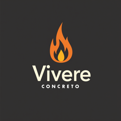 Vivere Concreto's Modern Fireplace Company Logo