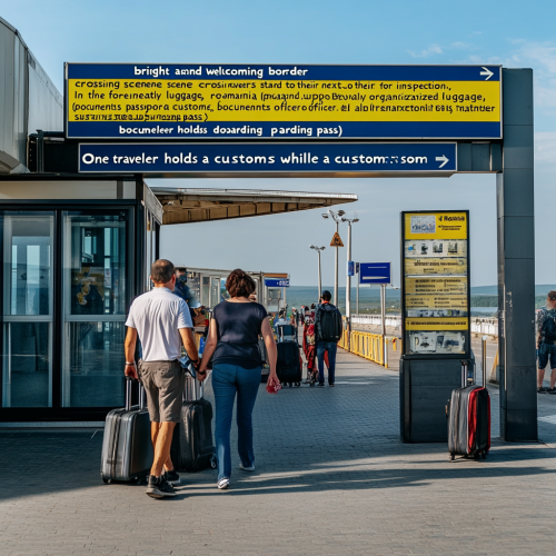 Vivid travel scene with modern car on scenic journey.