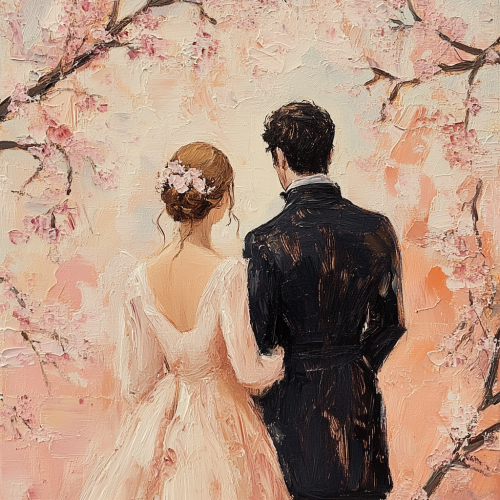 Warm Romantic Painting of Darcy and Elizabeth Bennet
