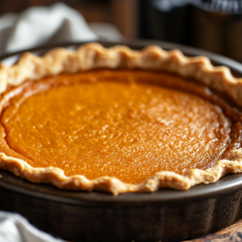 Warm Sweet Potato Pie with Golden Crust Texture