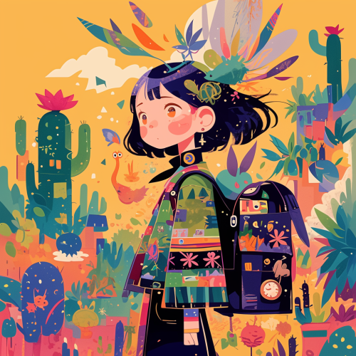 Young Figure in Dreamy Fantasy World