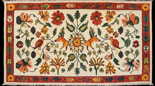 Whimsical animal-themed carpet with bright, playful designs