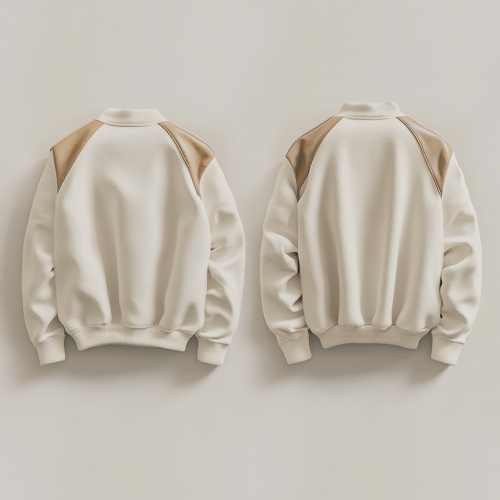 White Varsity Jacket Front and Back View
