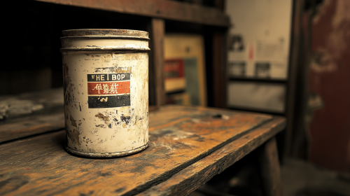 White paint can in 19th century Japan atelier