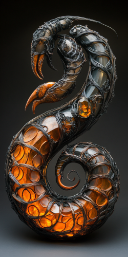 Wire sculpture of scorpion symbolizes protection and mysticism