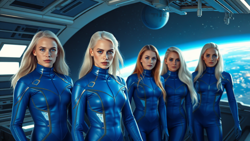 Young Squad In Blue on Orbiting Starship