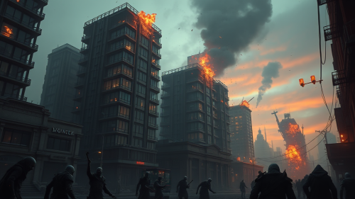 Zombies Attacking a Modern, Fantasy Town