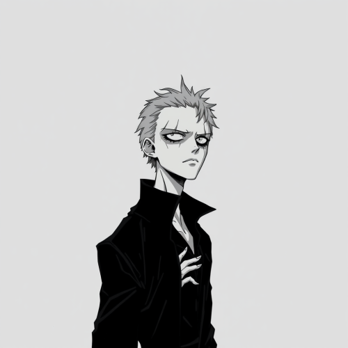Zoro from One Piece in Gothic, Horror Manga Style